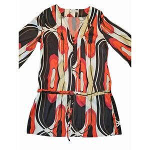 KAELYN-MAX Women’s‎ Abstract Print Tunic Dress Top Size S Long Sleeve